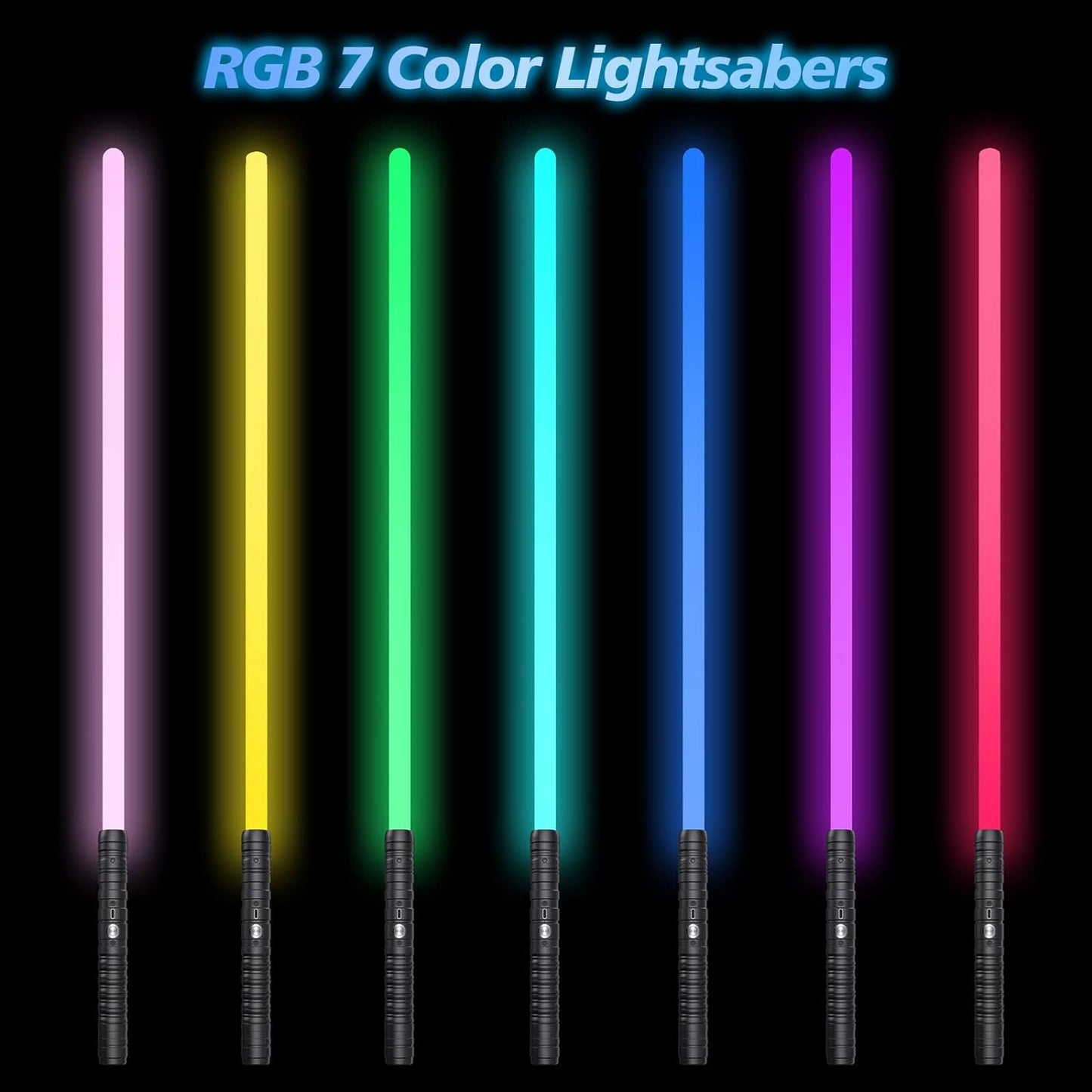 2Pack Lightsaber, 2-in-1 Dueling Lightsaber With 7 Colors Changeable With Force Sound, Aluminum Alloy Hilt, 2 FX Rechargeable Light Saber For Kids And Adults